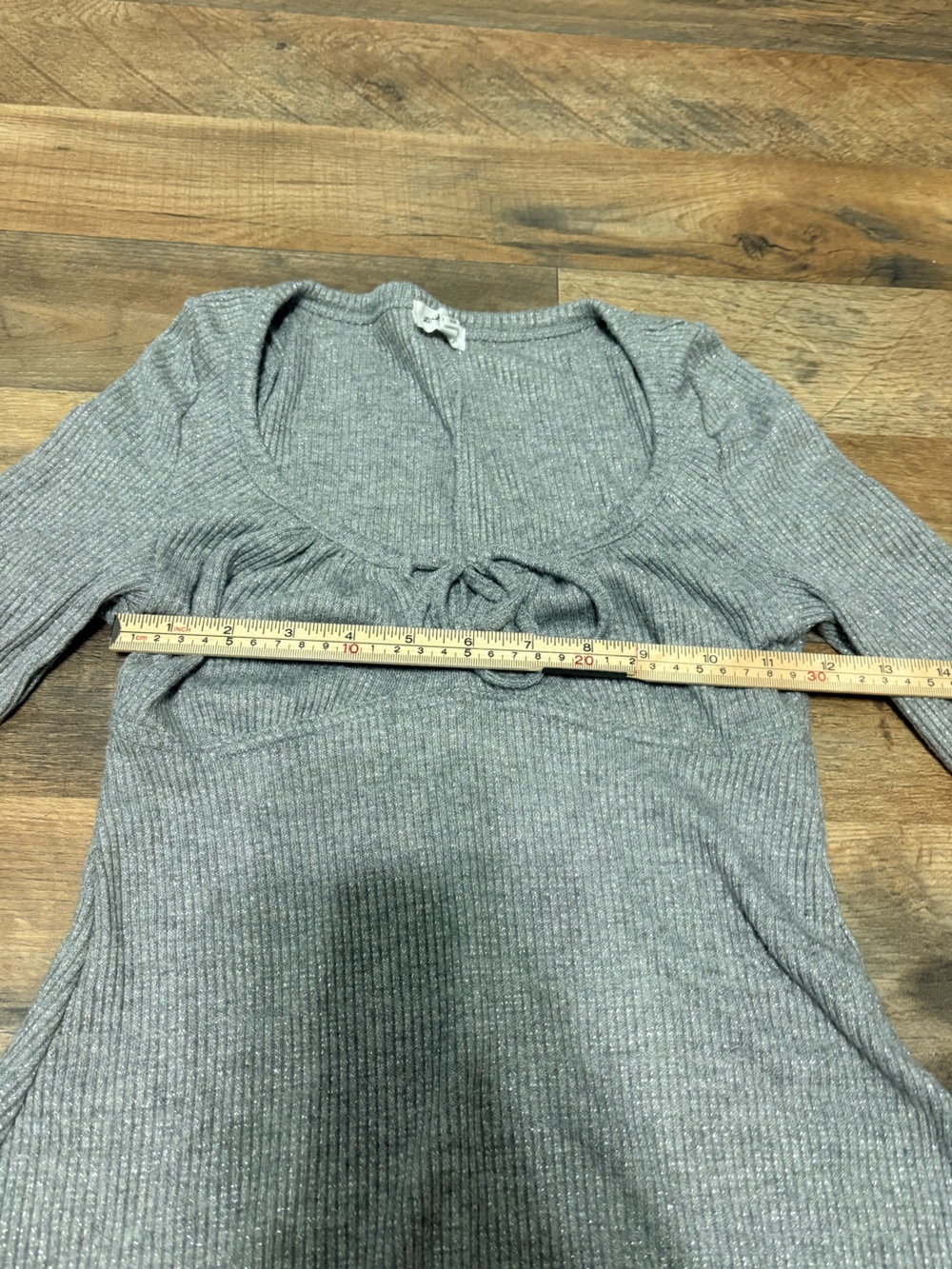 Stitch & Pine Gray Rib Knit Long Sleeve Dress – Size Small - Picture 5 of 7